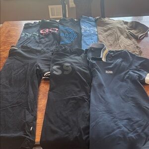 Hugo Boss Mixed Color Logo Tee Set - Black, Navy, Tan, Blue